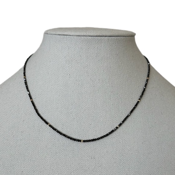 Natural Black Diamond Necklace in 18k Gold Closure - Picture 1 of 5